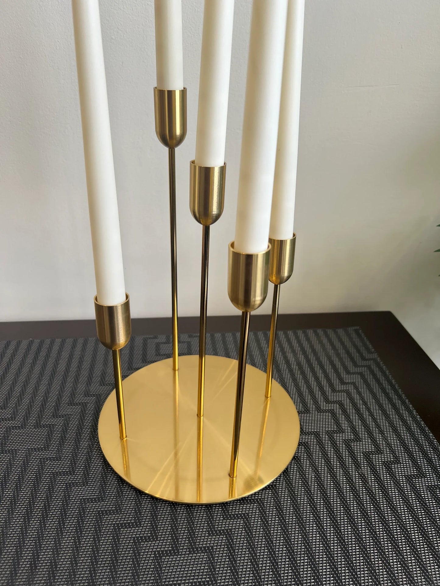 5 Candle Holder Center Piece – Elegant Metal Candle Stand for Tables | Meer Decor World