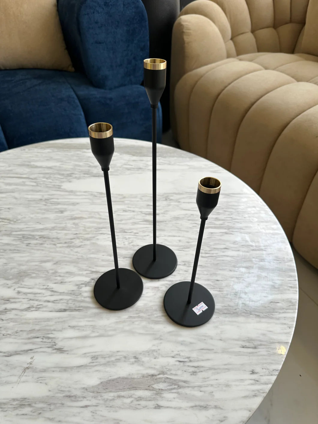 Set of 3 Candle Stands 010 – Elegant Metal Candle Holder Trio | Meer Decor World