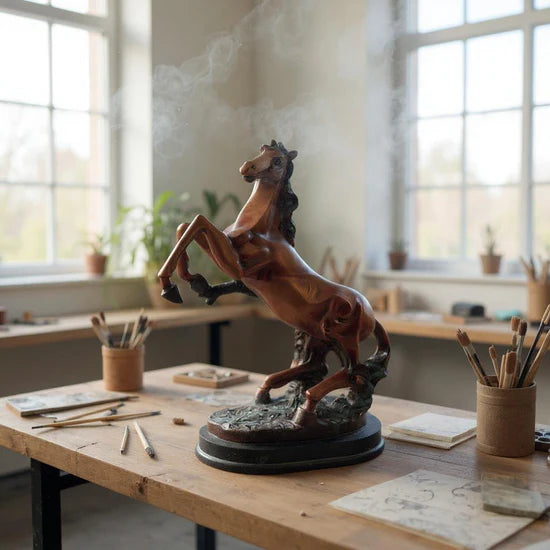 Elegant Bronze Horse Sculpture – Luxury Metal Horse Figurine | Meer Decor World