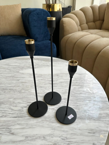 Set of 3 Candle Stands 010 – Elegant Metal Candle Holder Trio | Meer Decor World