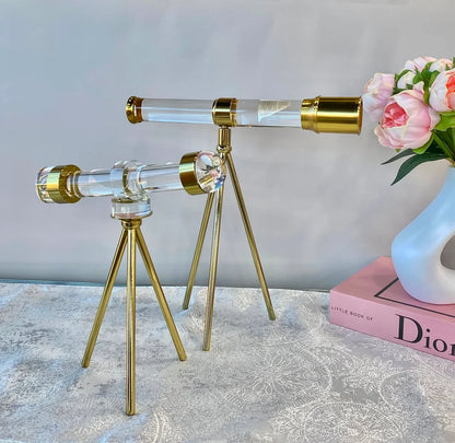 Crystal Telescope – Elegant Decorative Glass Telescope | Meer Decor World