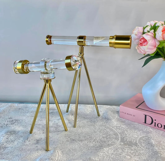Crystal Telescope – Elegant Decorative Glass Telescope | Meer Decor World