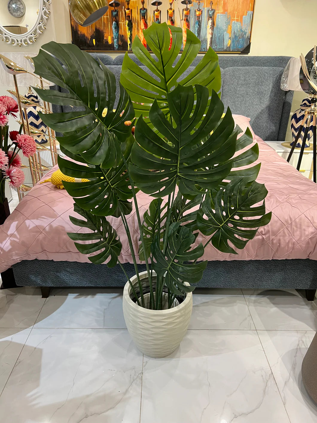 Monstera Plant and Planter 037 – Realistic Artificial Monstera in Premium Pot | Meer Decor World