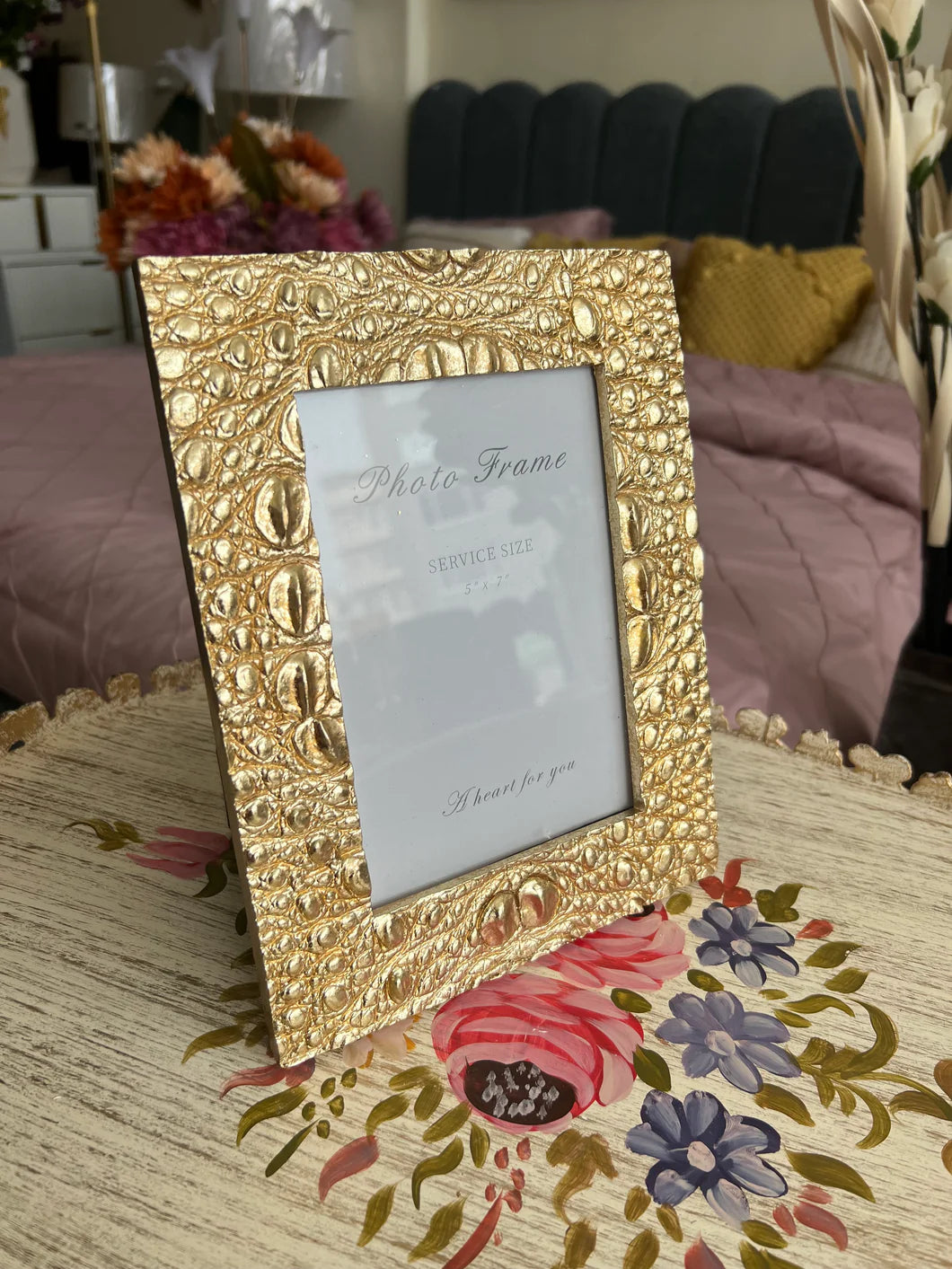 Resin Frame Bubble Texture Gold 001 – Elegant Decorative Photo Frame | Meer Decor World