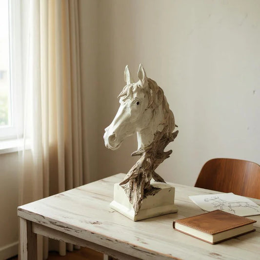 Horse Head Sculpture – Elegant Metal Horse Figurine for Home & Office | Meer Decor World