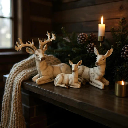 Deer Family Set – Elegant Metal Deer Figurines for Home & Office | Meer Decor World