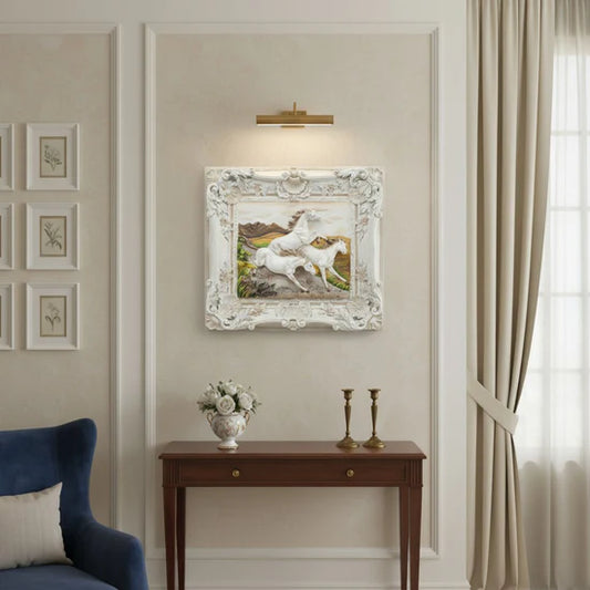 The Galloping Trio Frame – Premium Running Horse Metal Wall Art | Meer Decor World