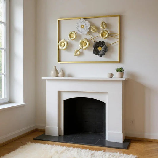 Metal Flower Frame – Elegant Metal Floral Wall Decor for Home & Office | Meer Decor World