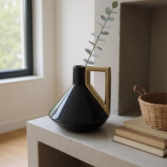 Midnight Glamour Vase – Luxury Decorative Ceramic Vase | Meer Decor World